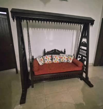 wooden jhoola carving