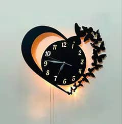 3D Islamic wooden wall clock black modern design