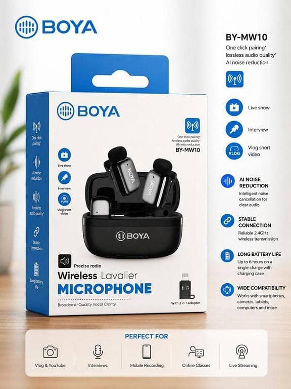 Boya Mic Microphone hight quality premium mic best for Android & iphone mic for video clear voice