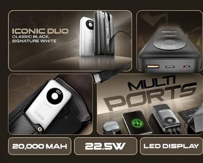 Login L-708 Voltra Pro Power Bank 20000mAh 22.5W Fast charging.