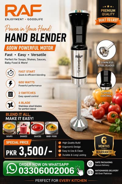 Hand Blender & Stick Blender R. 294 – 21 Speeds – 600W