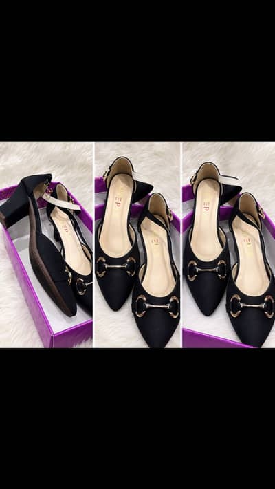 First Step Black Slingback Block Heels – Size 38
