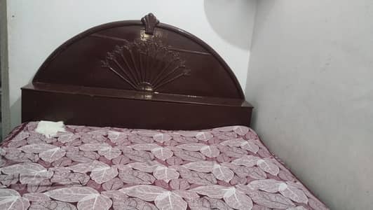 Premium Black wood Bed with mattress