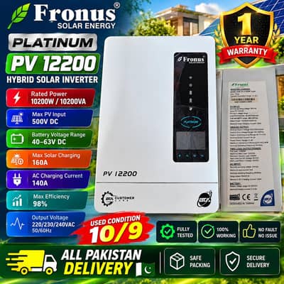 Fronus PV 12,200 Hybrid Solar Inverter – Used 9.5/10