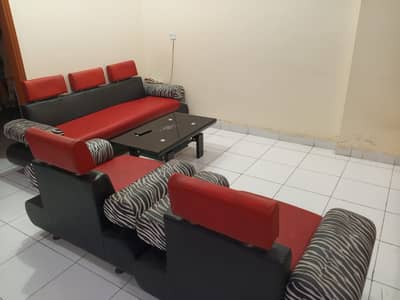 Sofa set with Glass Table available for sale.