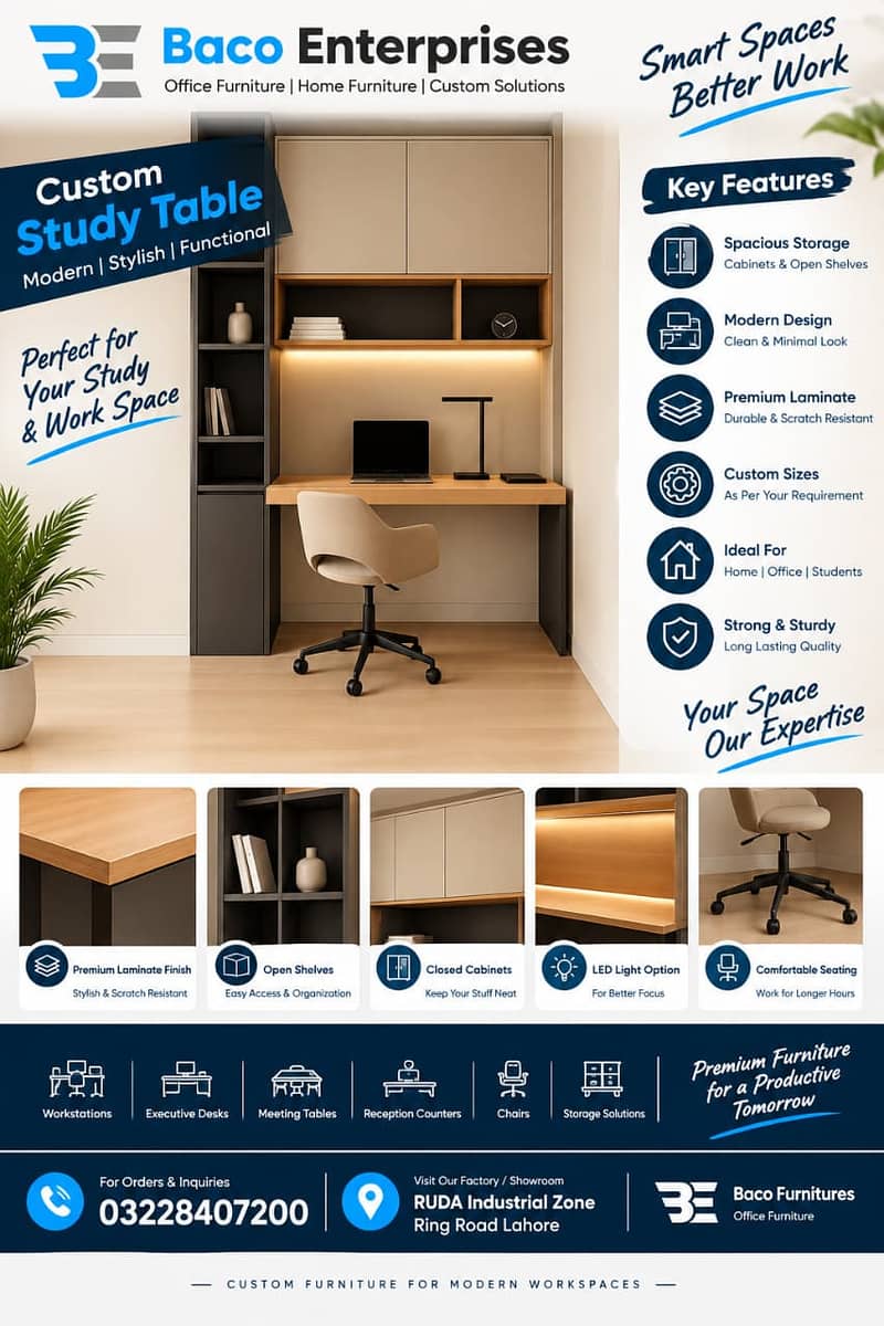 Study Table | Computer Table | Office Desk | Wooden Study Desk 0