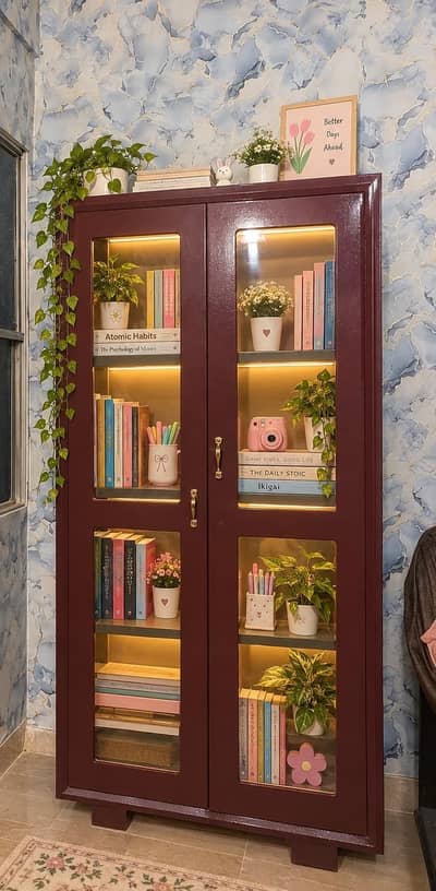 Almirah with Glass Doors & Warm Lights – Excellent Condition