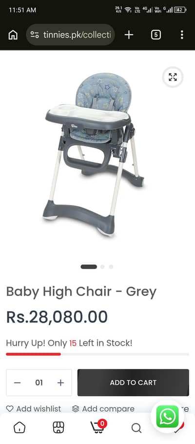 Baby High Chair for Sale – Excellent Condition