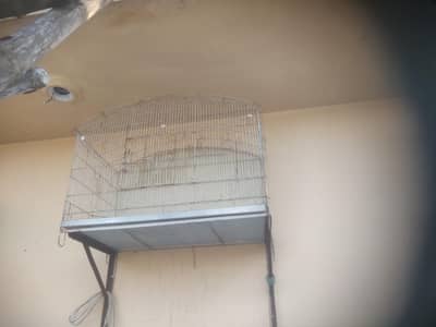 “Large Bird Cage with Stand – Good Size – Used”