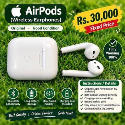 :olx pakista Apple AirPods Original – Excellent Condition – Rs. 30,000