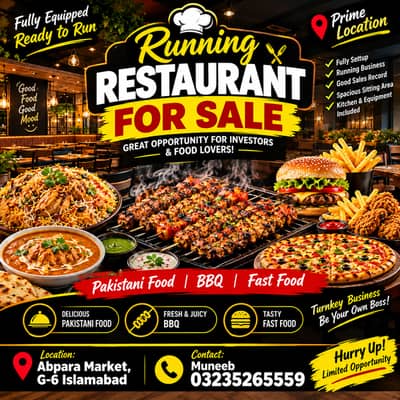 Running Restaurant for Sale