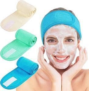 T  FACIAL HEADBAND | Glowing Face Soft Adjustable Makeup Toweling Hair Wrap Head Band Salon SPA Facial Headband
