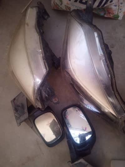 vitz headlights and side mirror original