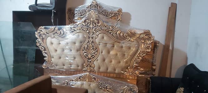 Only few day used king bed with side tables or dressing table