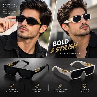 Luxury Vintage® Statement Sunglasses with Gold Panther Accents