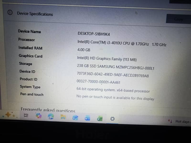 INTEL CORE I3 LAPTOP 0