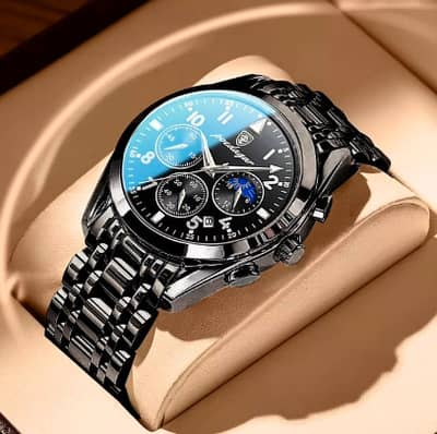 Poedagar Men Watch Luxury Business Quartz Watches Stainless Stain Stra