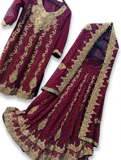 bridal  mahroon sharara