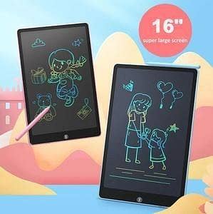 T  16-Inch Extra Large LCD Writing Tablet for Kids – Reusable Drawing & Writing Pad | Multicolor Educational Doodle Board | Digital Handwriting Learning Tablet | Random Color