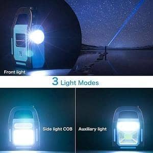 T  3-in-1 Rechargeable Emergency Camping Light – Super Bright COB LED Lantern, Side Torch & Top Light with USB Charging | Portable Outdoor Lamp for Camping, Fishing, Hiking, Home Backup & Load Shedding