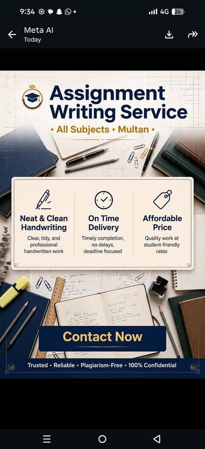 Assignment writing service all subjects multan