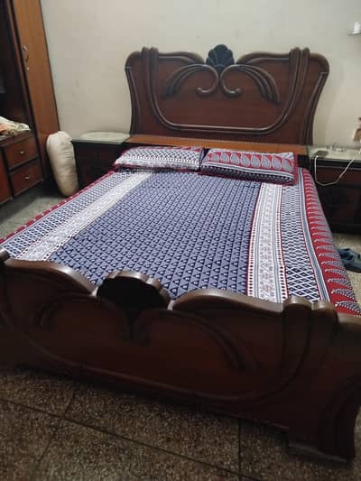 bed with side tables