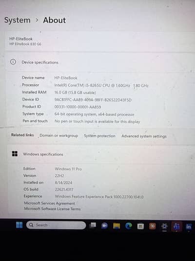 HP EliteBook G830 G6 16 gb 512 gb  Win 11