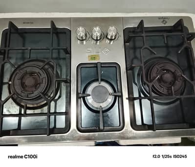 3 BURNER GAS STOVE | STAINLESS STEEL | ONLY ONE DAY USED | LIKE NEW