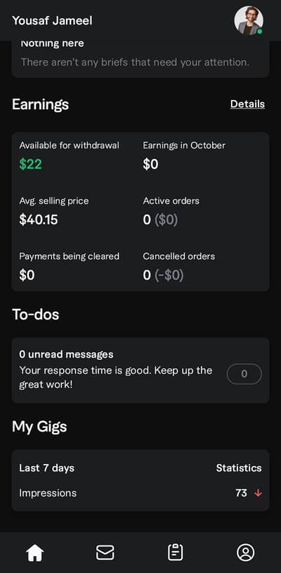 Fiverr gig review available