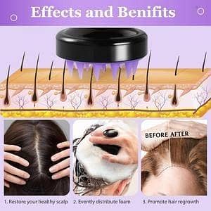T  Silicone Double Head Scalp Massage & Face Cleansing Brush – Soft Silicone Shampoo Brush & Facial Cleaning Scrubber for Hair Washing, Scalp Exfoliation, Face Cleansing & Deep Skin Care Massage Tool