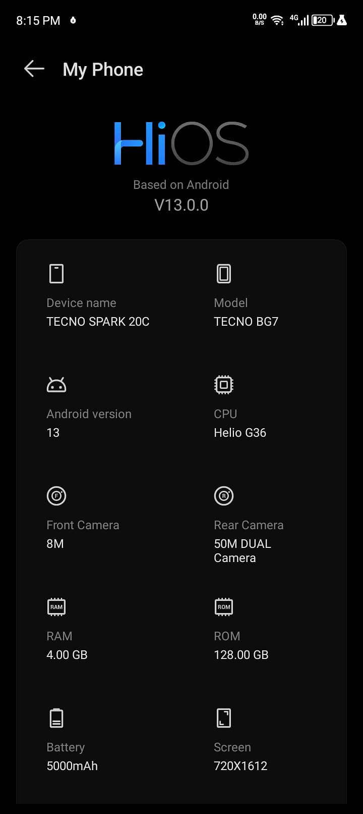 Tecno Spark 20C 1
