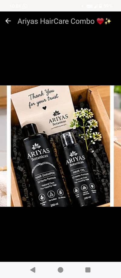 ARIYAS BOTANICAS HAIR SHAMPOO SELF MADE AND OIL PACKAGE