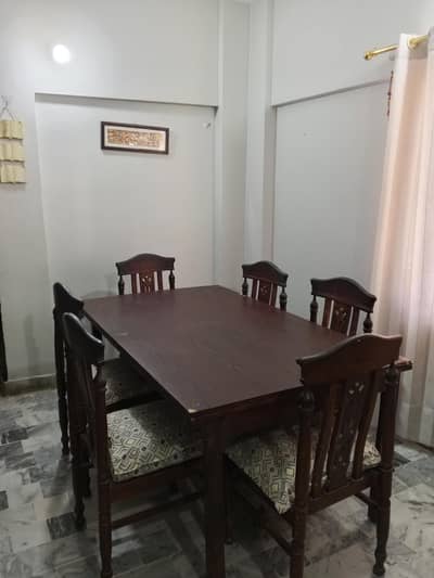 6 Seater Wooden Dining Table Set with Chairs – Excellent Condition