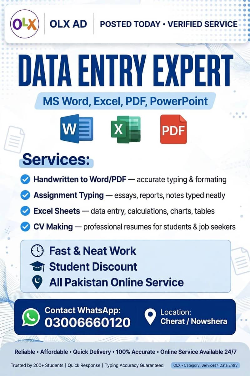 Data Entry on MS WORD , EXCEL 0