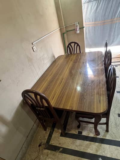 WOODEN DINING TABLE WITH CHAIRS 0322-4720717