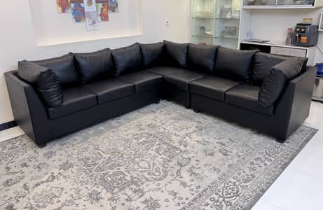 UAE imported premium leather Lshape sofa urgent sale
