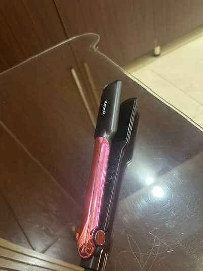 Kemei Hair Straightener Pink Black Hair Styling Iron
