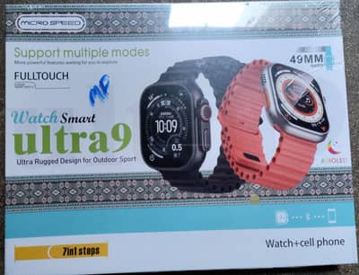 Smart Watch Ultra 9 (49mm) with 7-in-1 Straps - Brand New Box Pack