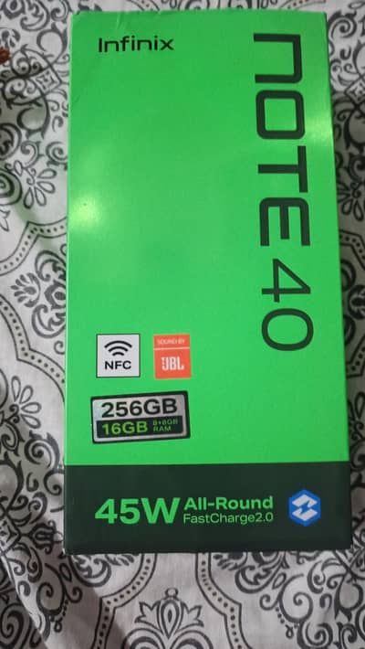 Infinix Note 40 full box 10/9 condition exchange possible with update