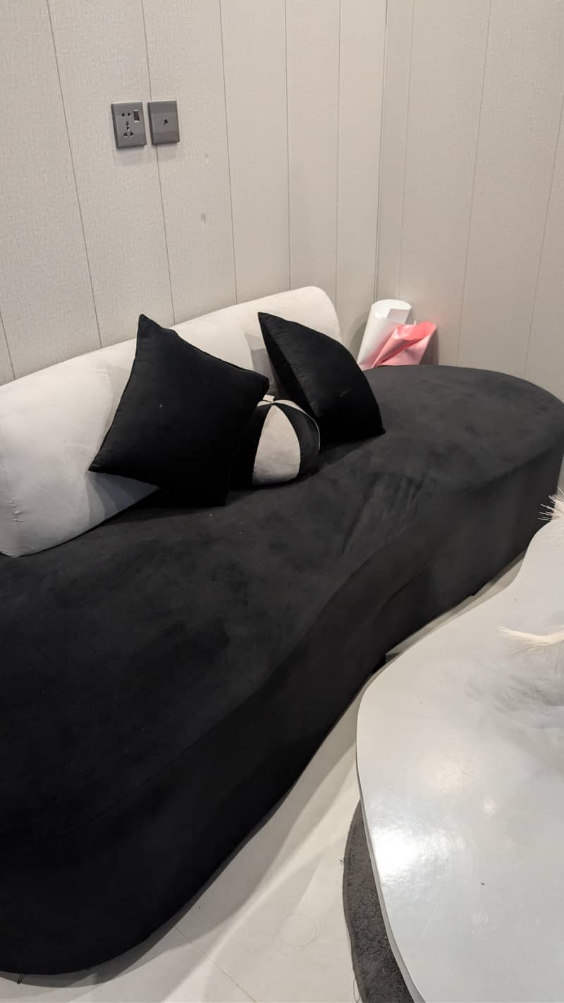 Sofa and Table Black+Grey Combination 1