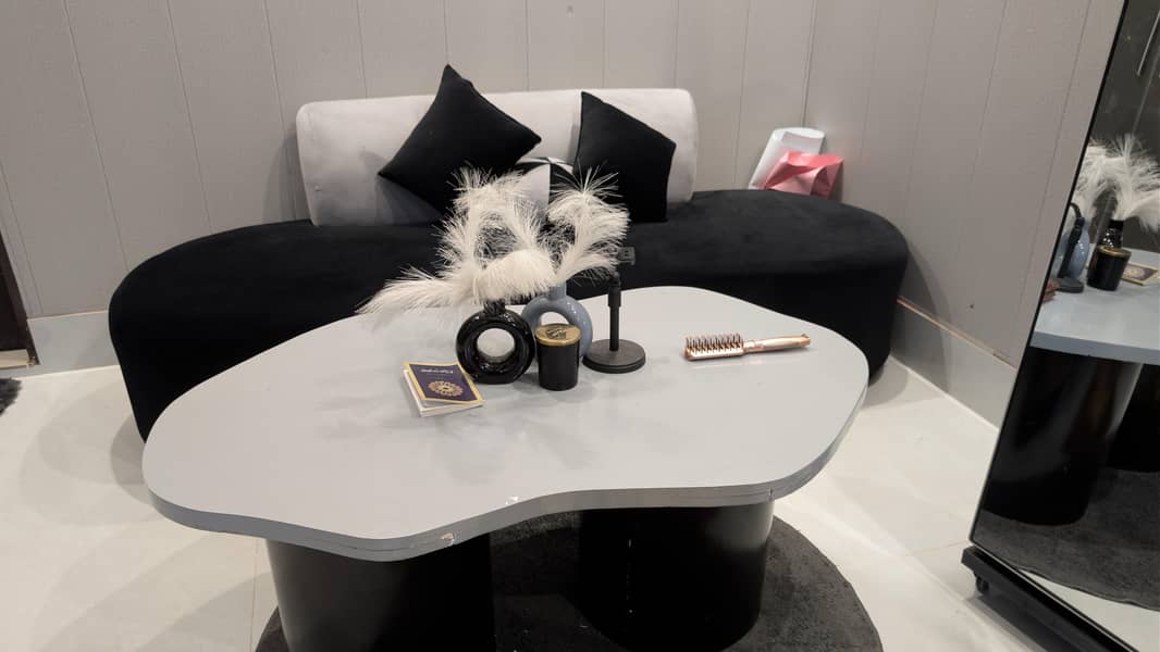 Sofa and Table Black+Grey Combination 2