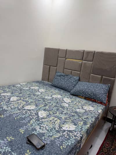 Bed and wardrobe