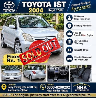 1st Owner's Toyota IST 2004/2006 Own 1300cc Perfec Engine  03008200292
