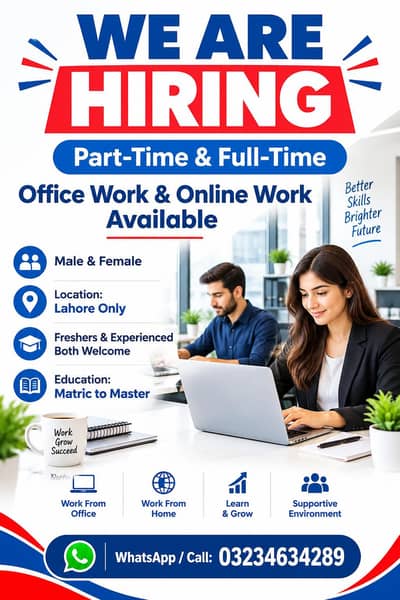 ONLINE WORK AVAILABLE FOR MALES AND FEMALES