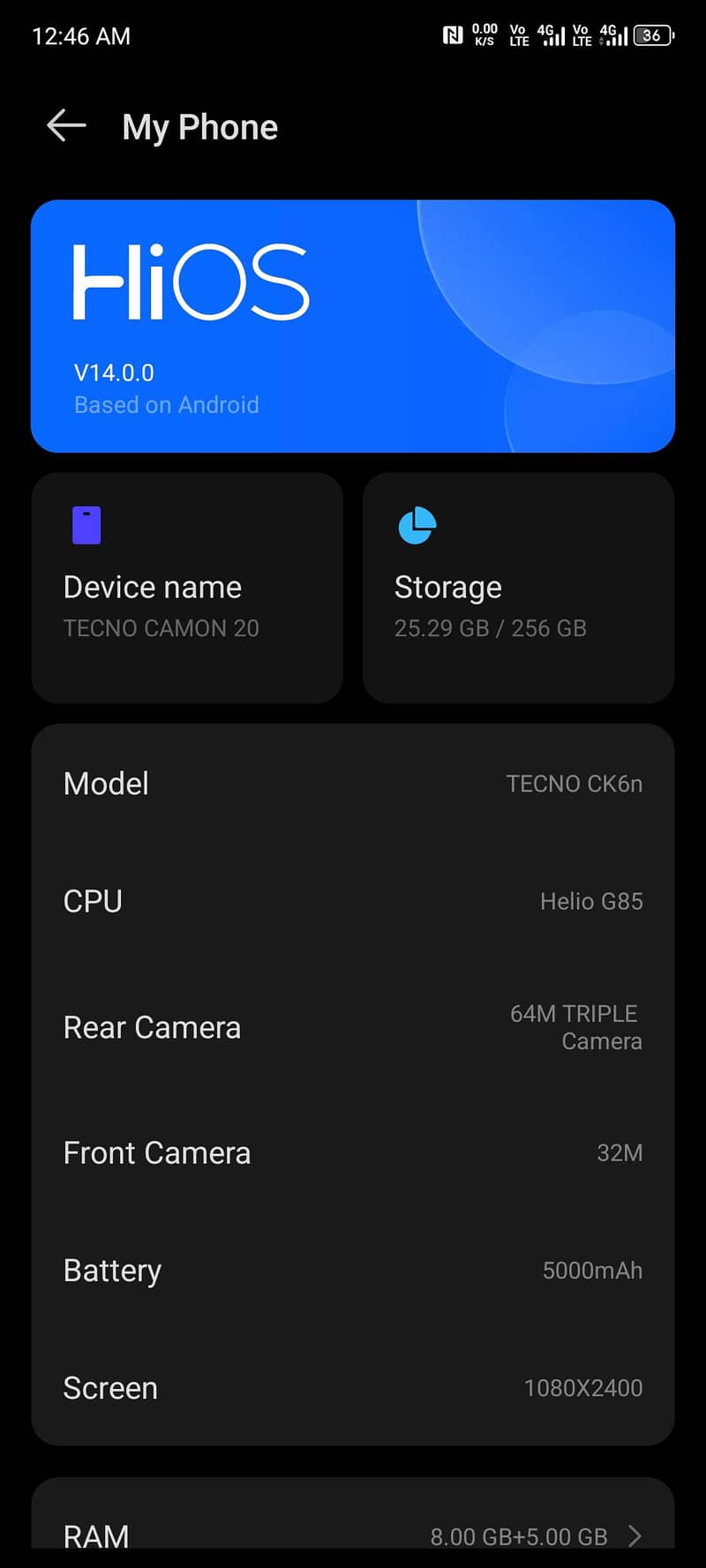Tecno camon 20   8/256 3