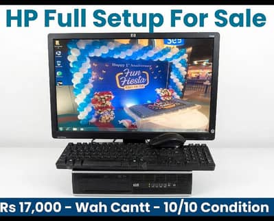 HP full setup computer core 2 due + 22inch LCD + keyboard mouse
