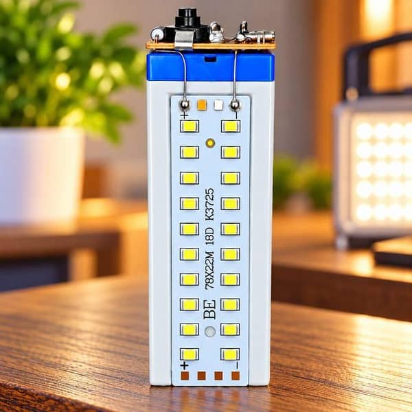 Handmade Rechargeable LED Torch Light – Portable Emergency Light with Bright LED Panel