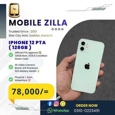 Apple IPhone 12 Official PTA 128GB 90% BH