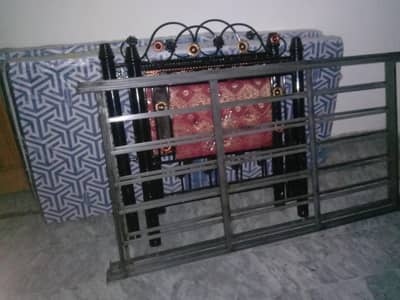 Single Iron Bed With New Mattress For Sale
