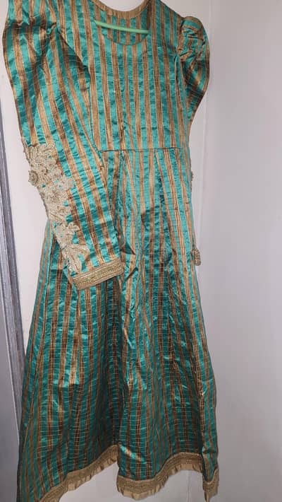 Urgent Sale! Preloved Sea Green & Gold 3-Piece Fancy Suit (Worn Once)